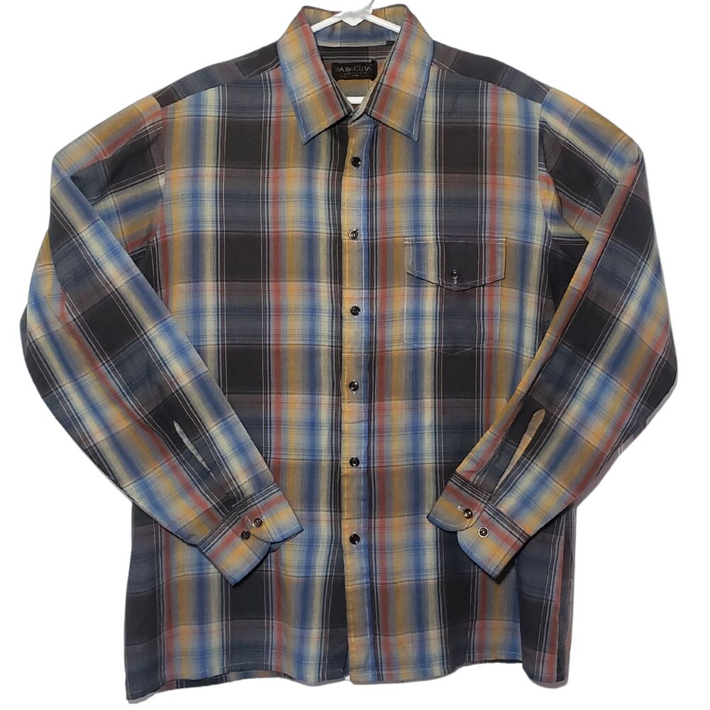 Vintage Baracuta by Van Heusen Casual Shirt Mens Large Plaid Cotton Blend